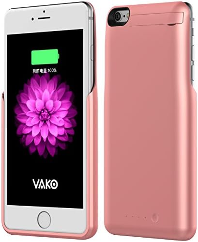 iPhone 6 Plus Battery Case, VAKO 4000 mAh iPhone 6s Plus Battery Charger Case, Power Bank Case Rechargeable Protective Case for iPhone 6S Plus (5.5 inch) (Rose Gold)