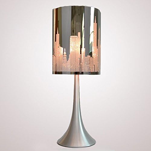TRAVEPPY Hollow Carve Model Table Lamp Bedroom Desk Lamp City Shade