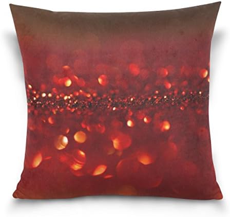 Ethel Ernest Home Decor Zippered Pillowcase Bling Red LightThrow Pillow Cover Cases 20 x 20 Inches