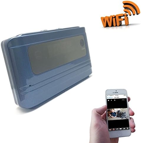 Camclub Wifi Wireless HD Motion Detected Hidden Cam Alarm Clock Live Stream Nanny Camera with Audio for iPhone and Android Smartphone(Free 8G Micro SD Card)