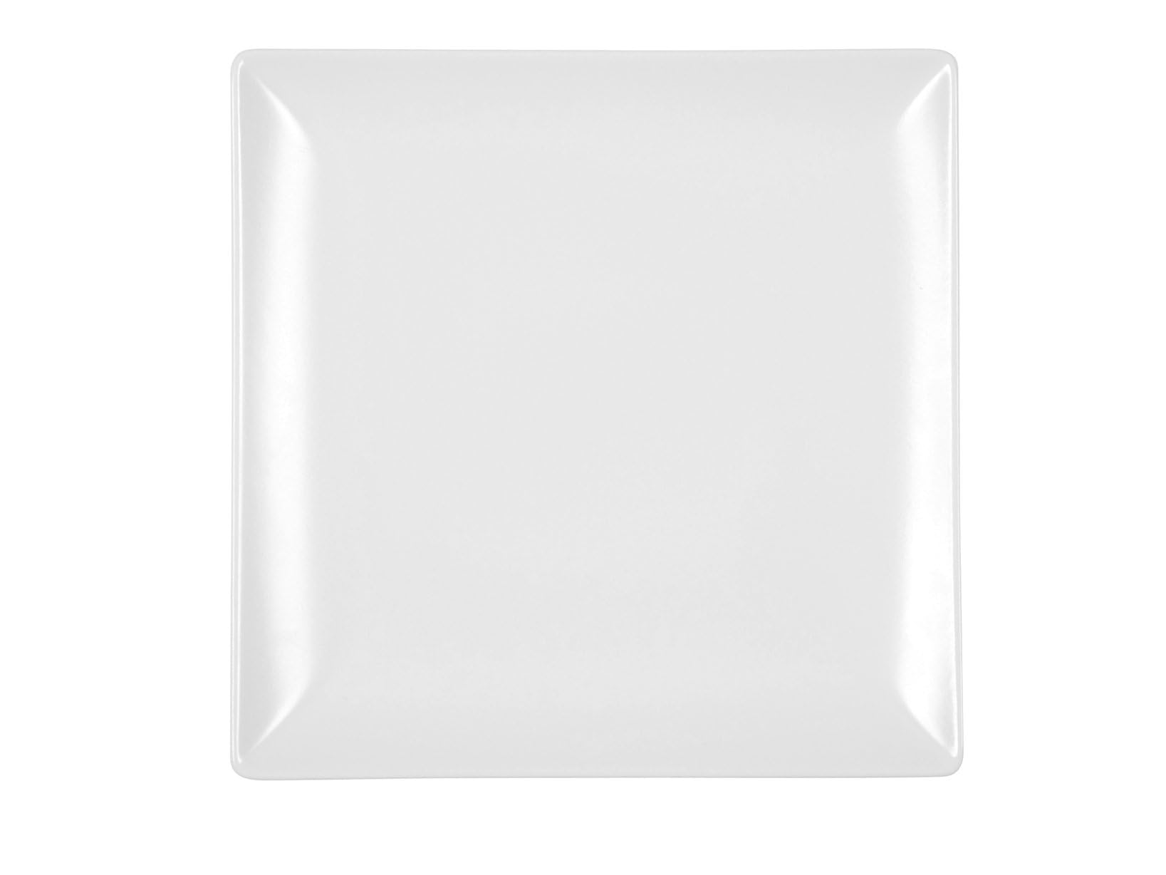 H&H Boston Set of 6 Dinner Plates, Stoneware, White, Square, 24 x 24 cm