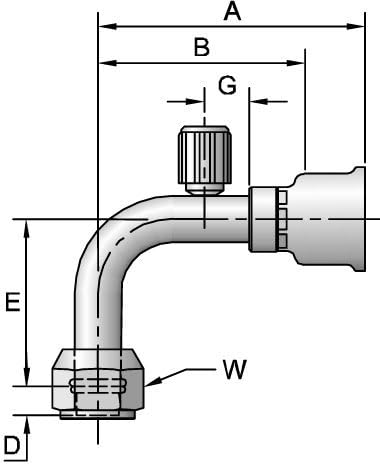 Parker 15L26-8-8-PB Female Sw Elbow 1/2 Tube-O X 1/2 Hose w/Chg Pt