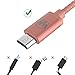 Micro USB Cable Android Charger - Wanshine [3.3 ft] Super-Durable Nylon-Braided Android Charging Cord for Samsung, Kindle, HTC, Nexus, LG, Sony, Xbox, PS4, Smartphones - Rose Gold