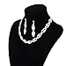 CJESLNA Women's Jewelry Set Bridal Wedding Twisted Rhinestone Necklace Dangel Earrings