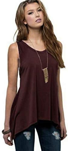 WANQUIY Women's O Neck Plus Size Vest Stretchy Off Shoulder Sleeveless Blouse Tops Tank Top Tunic Shirt Beige