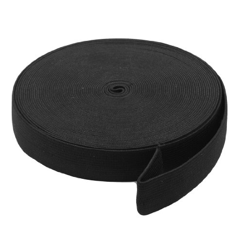 uxcell Household 12M Length Stretchy Elastic Band Roll Black 24mm Wide