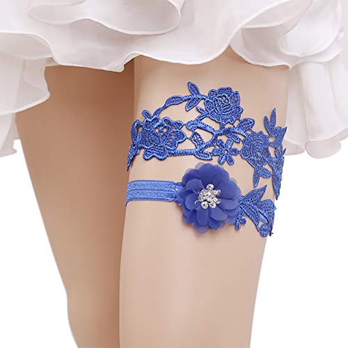 ADOVE Wedding Garters for Bride Stretch Lace Bridal Garter Sets White Flower Floral Leg Wedding Garter