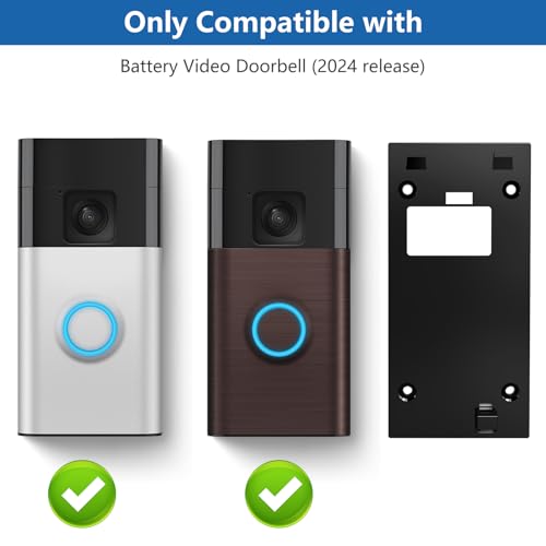2024 Doorbell Mount No Drill for New Battery Video Doorbell (2024 Release), Adhesive Doorbell Door Mount with Sticky Pad, Doorbell Bracket Backplate Accessories for Houses Apartments Office