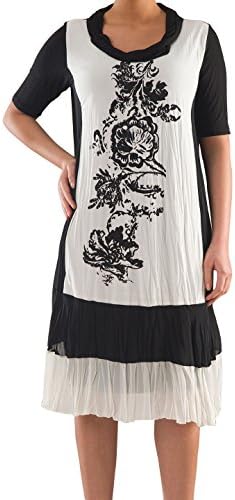 La Mouette Women's Plus Size Casual Knit Dress - Black/White