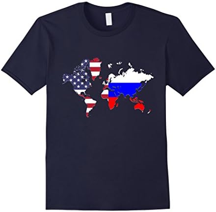 Mens Russian American T-Shirt Large Navy