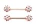 Pierced Owl 14GA Clear CZ Flower Cluster Nipple Barbells, Sold as a Pair (Rose Gold Tone)