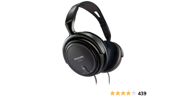 Fone de Ouvido - 3,5mm/6,3mm - Philips Corded Audio Headphones - Preto-  SHP2000/10 | Amazon.com.br