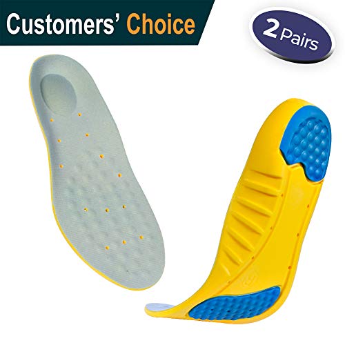 Shoes Insoles Memory Foam Sports Insoles (2 Pairs) Shock Absorption Inserts Plantar Fasciitis Orthotic Heel Pain Relief Inserts Men & Women & Kids (M: Men’s 5.5-8 / Women’s 6-8.5) …