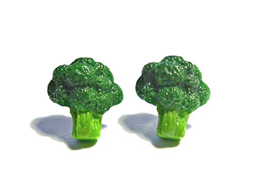 Broccoli Stud Earrings - Tiny Food Jewelry