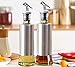 W·Z 11oz Olive Oil Dispenser, Stainless Steel Protecting 320ml Drip-Free Vinegar and Soy Sauce bottle Set of 2 for Kitchen (KA10010)