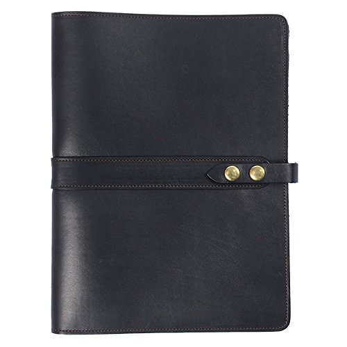 Col. Littleton No. 18 Leather Business Portfolio Notebook - Black