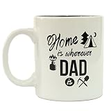 Coffee Mugs Home is Wherever Dad is 11oz Coffee Tea Cup Best Father's Day Gift From Daughter and Son Unique Gifts For Dad and Grandpa Father's Day Christmas Birthday