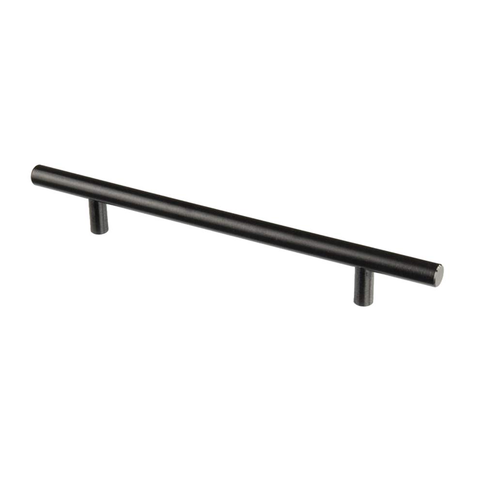 Dreneco 6 Pack Cabinet Knobs and Pulls Cupboards Drawers Bedroom Door Handles 250mm Overall Length Brushed Stainless Steel Black