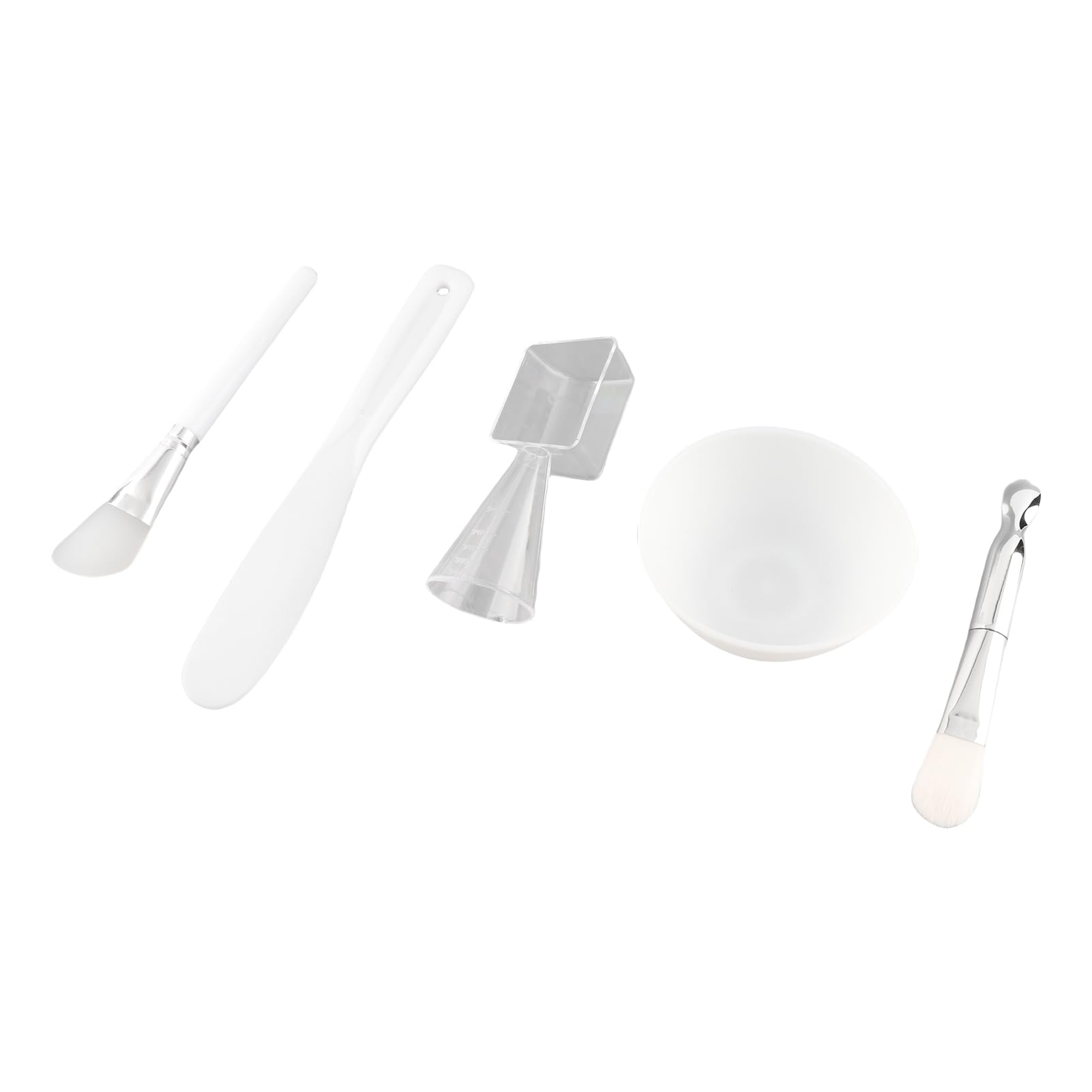 DIY Facial Mask Tool, Facial Mask Bowl Set, Silicone Brush Soft Bristle Brush Mixing Bowl Spatula Measuring Cup Set