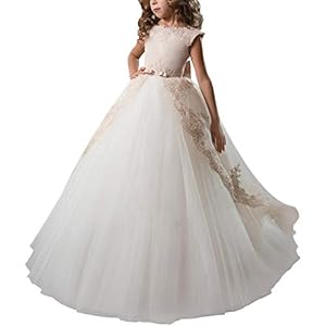 HX fashion Meisjes E Avondjurk Bloemen Bruidsmeisje Jurk Kant Borduurwerk Feestjurk Comfortabele maten Verjaardag…