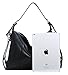 Heshe Vintage Leather Handbags for Women and Ladies Casual Shoulder Handbag Tote Top Handle Bag Satchel Purses (PU Leather-Black)