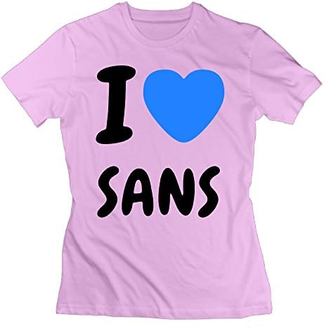 Women's T-shirt Funny I Love Sans Heart S Pink