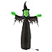 Halloween Haunters 5 Foot Inflatable Scary Black and Green Witch with LED Lights Indoor Outdoor Yard Lawn Prop Decoration - Wicked Blow Up Haunted House Party Display