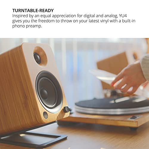Kanto YU4WALNUT Powered Speakers with Bluetooth and Builtin Phono