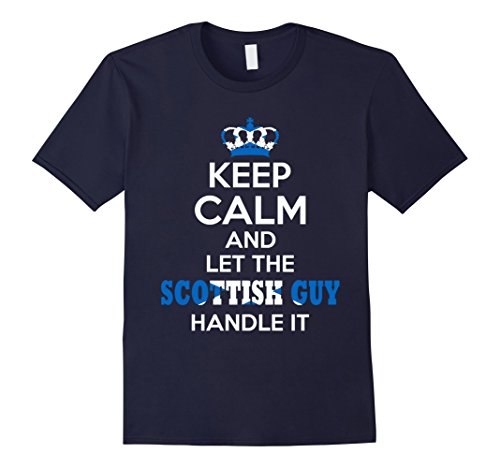 Mens Cool Shirts For Men/Boys. Keep Calm Scottish Guy. Great Gift 2XL Navy