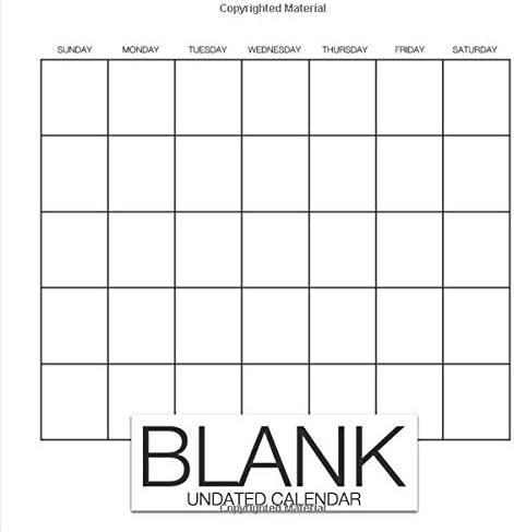 Blank Undated Calendar: Undated Monthly Calendar Book - 12-Months Blank White Create Your Own DIY Calendar (Blank Calendars & Scrapbook Calendars) Paperback – 30 Aug 2018