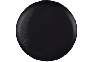 JAYKE JOY Spare Tire Cover, Black Wheel Cover Waterproof PVC Leather Dust-Proof Universal Fit for Jeep, Trailer, RV, SUV, Camper and Vehicle (15 Inch)