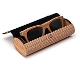 Emolly Bamboo Wood Sunglasses Polarized Handmade with Case