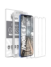 Purity Protector de pantalla para Apple iPhone XR   3 unidades (con marco de instalación) Protector de pantalla de cristal templado compatible con iPhone XR (3 unidades) [Anti-arañazos] [ajuste con la mayoría de las fundas]