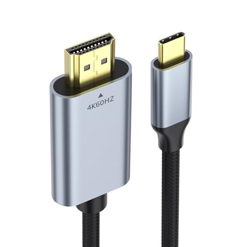 Cable USB C a HDMI 2M, Cable USB Tipo C a HDMI, 4K 60Hz HDMI a USB C Cable HDMI a Tipo C Compatible con MacBook, Samsung Galaxy, Huawei, Teléfonos Móviles, Computadoras, Monitores