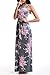 Zattcas Maxi Dresses for Women,Womens Crew Neck Sleeveless Summer Floral Maxi Dress with Pockets,Multi Gray,Small