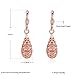 Boosic 18K Rose Gold Plated Water Drop Filigree Dangle Earrings for Women