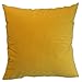 Yellow Solid Color Flocking Velvet 100% Polyester Throw Pillow Covers Pillowcase Sham Decor Cushion Slipcovers Square 19x19 Inch