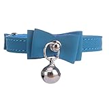 Blue Cat Pet Collar kitten Velvet Bow Tie Neck Safety Bowtie With Bell by JUNDA