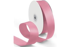 HimBen 1-1/2 Inch 100 Yards Polyester Satin Ribbon Pink, Solid Color Fabric Ribbon 1 Roll for Gift Wrapping, Wedding Birthday Festival Party Decoration, Craft, Hair Bow, Sewing, Floral