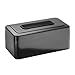 InterDesign Olivia Facial Tissue Box Cover/Holder for Bathroom Vanity Countertops - Black