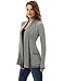 PattyBoutik Women's Open Front Marled Sweater Cardigan (Gray and White M)