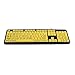 HDE Large Print Keyboard Wired Large Letter Key Keyboard USB Keyboards for Visually Impaired (Yellow Keys)