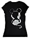 Disney Juniors T-Shirt Mickey & Minnie Mouse Front Back Print Distressed