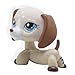 tongrou #1491 Rare Littlest Pet Shop Tan Cream Dachshund Dog Blue Eyes animal LPS Toy
