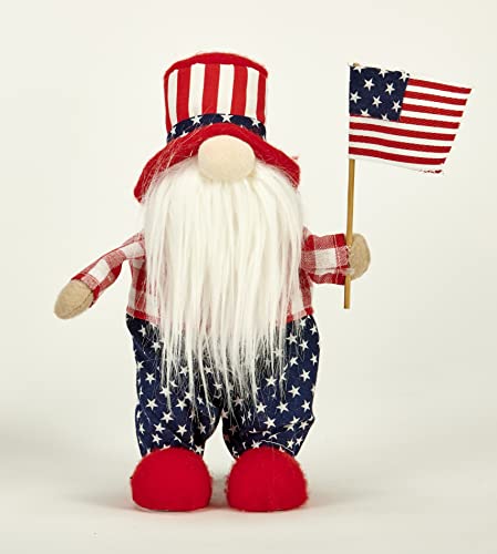 Worth Imports 9" July 4th Patriotic Tabletop Uncle Sam Gnome Holding Flag, Set…