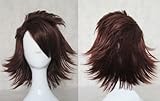 Toy A1 MAX - Anime Costume Party Cosplay Short Curly Wig Brown Book