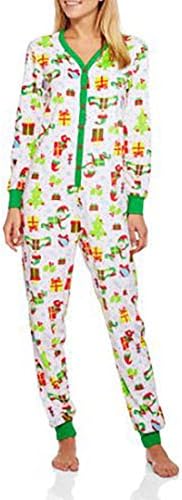 Secret Treasures Women's Christmas Elf Micro Fleece Union Suit Pajamas