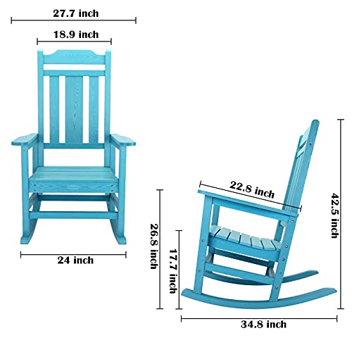 hOmeHua Patio Rocking Chair, All Weather Resistant Outdoor Indoor Fade
