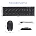 Vive Comb Wireless Keyboard and Mouse, 2.4GHz Rechargeable Compact Whisper-Quiet Full-Size Keyboard and Mouse Combo with Nano USB Receiver for Windows, Laptop, PC, Notebook-Black