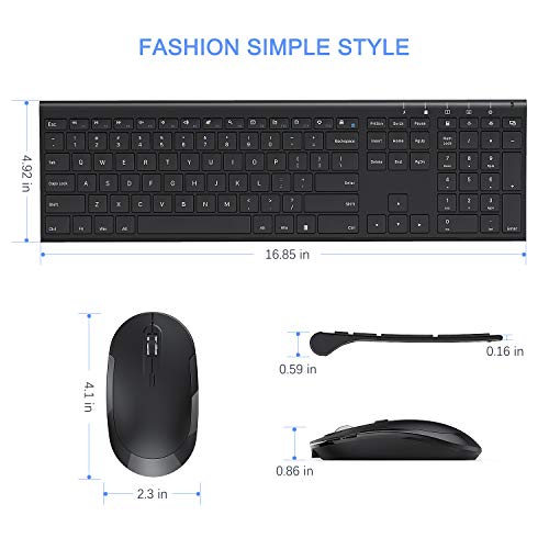 Wireless Keyboard and Mouse, Vssoplor 2.4GHz Rechargeable Compact Quiet